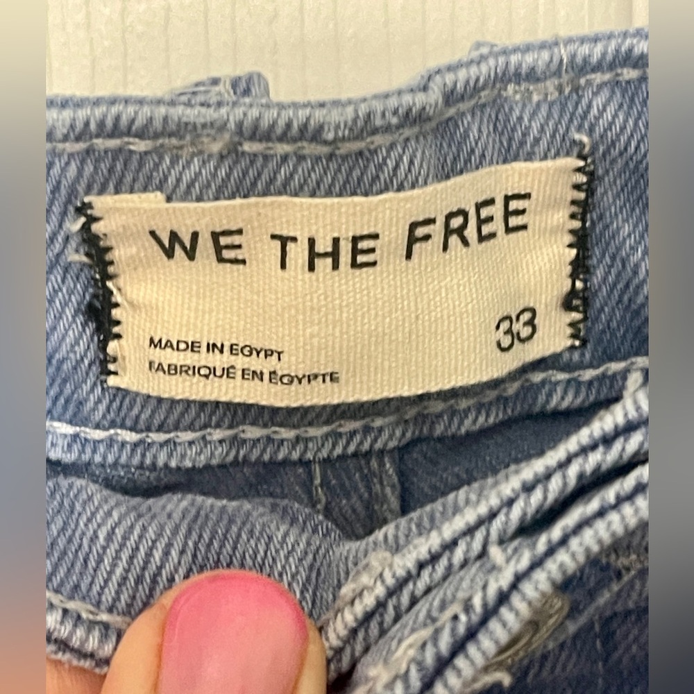 ❗️Sold❗️FREE PEOPLE We The Free Deep Trance Dropped Boyfriend Jeans Sz 33 NWT - Picture 9 of 15